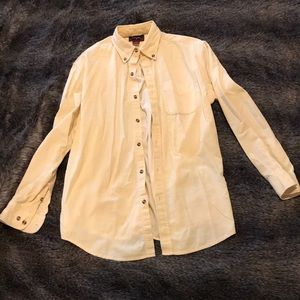 Yellow saddledred button up courderoy shirt men’s